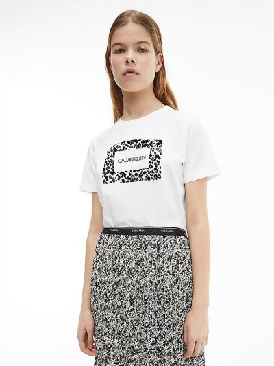 Calvin Klein Ruhák HU622085 | Calvin Klein Organic Cotton Logo Női Póló Világos Fehér